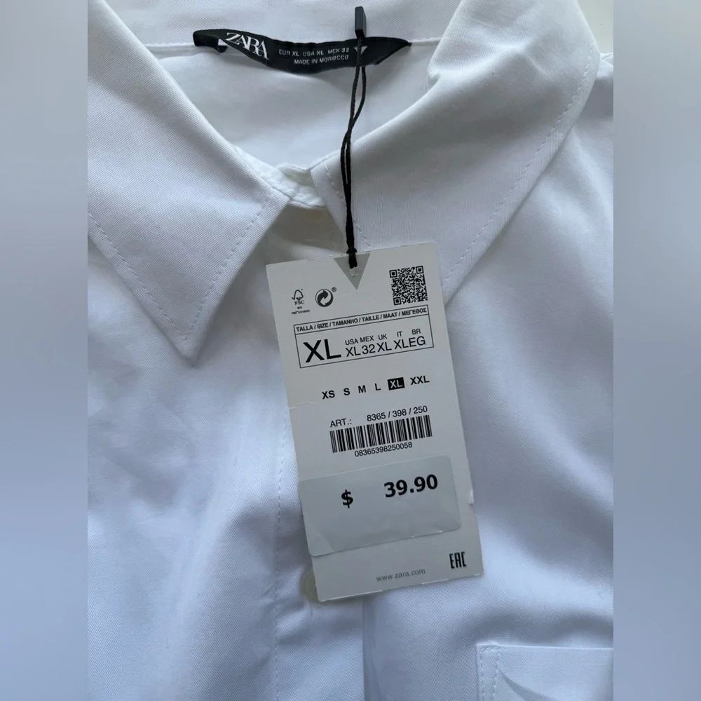 ZARA Oversized Women’s White Shirt - Picture 3 of 4